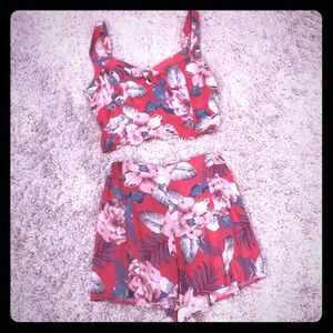 Floral 2 piece romper